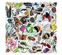 Wudaizhi 50 Pcs Bug Stickers, Nature Insect Animaux Autocollants pour Bouteilles d'eau, Autocollants pour Ordinateur Portable, Autocollants Imperméables pour Les Enfants Adultes Adultes
