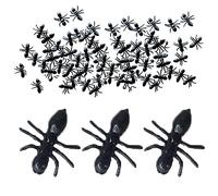 Wudaizhi 50 pièces de Fausses Fourmis en Plastique pour farces, de Fausses Fourmis Noires réalistes pour la décoration de fête d'halloween, Les Fournitures pour Le Poisson d'avril