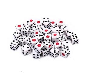 Wudaizhi 50pcs 8 Mm Dice Blanc, Dés Adulte Dés pour Enseigner Les Mathématiques, L'activité, Le Thème du Casino, Les Faveurs De Fête, Les Cadeaux De Jouets, Les Astuces Magiques