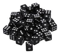 Wudaizhi 50pcs 8 Mm Dice Noir, Dés De Jeu pour Adultes pour Enseigner Les Mathématiques, Activité, Thème De Casino, Faveurs De Fête, Cadeaux De Jouets,