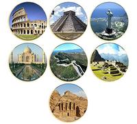 Wudaizhi 7pcs / Set De Sept Merveilles du Monde Commémoratif Co-Rine Commémorative Collection Challenge Ornament Gift