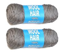 Wudaizhi Brésilien Laine Cheveux 1 Rouleau Gris Grey Yarn pour Les Cheveux Africains Braidage Sengalais Twisting Jumbo Traids/Crochet Locs/Wraps/Dreadlocks