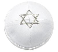 Wudaizhi Cap Juif 16cm Magen David Star Star Broidered Kippah Cotton Yarmulke Bons De Bonnet De Crâne Rond