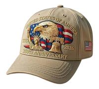 Wudaizhi Casquette de Baseball Ajustable avec imprimé Aigle Chauve et liberté pour Homme et Femme, commémorant Le 250e Anniversaire des États-Unis.