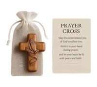 Wudaizhi Croix De Prière en Bois Faite À Main - Étreinte Silencieuse, Sanctuaire De Poche, Croix en Bois À Offrir, Compagnons Patriotiques
