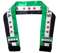 Wudaizhi Drapeau Arabe Syrien Écharpe Double Face Écharpe Syrienne Châle Écharpe en Satin Arabe Syrien Châle pour Hommes Femmes Cadeaux De Mariage De Vacances