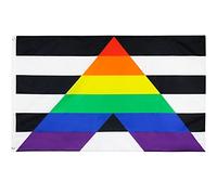 Wudaizhi Drapeau Arc-en-Ciel LGBT 3x5ft LGBT Rainbow Pride Gay Straight Ally Flag 90x150cm