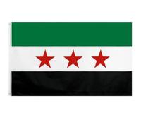 Wudaizhi Drapeau Syrien 90 * 150 Cm Polyester République Arabe Syrienne Drapeau Trois Étoiles Couleur Vive Bannière Extérieure Syrienne pour Décor De Fête De Festival