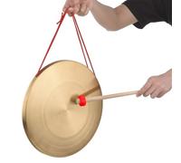 Wudaizhi Gong à Main de 32 cm, cymbales en Laiton et cuivre pour Instruments de Percussion de Chapelle et d'opéra, avec maillet Rond.