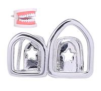 Wudaizhi Hip Hop Hollow Open Face Double Dents Capes Dents De Dents Couverture Punk Grills Cap Cosplay Party Party Rappeur Bijoux Dents Décor