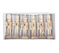 Wudaizhi Lot De 6 Figurines De Soldat Casse-Noisette De Noël Non Finies, en Bois Non Peint, À Faire Soi-même, pour Décorations De Noël Artisanales