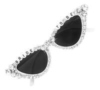 Wudaizhi Lunettes De Blanches en Forme De Cœur avec Perles, Accessoires Décorations pour Enterrement De Vie De Jeune Fille