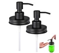 Wudaizhi Mason Jar Liquid Soap Dispenser Dison Pompe 2pcs en Acier Inoxydable Bouteilles De Couvercle Pumps Remplacement pour La Taille De La Bouche Régulière