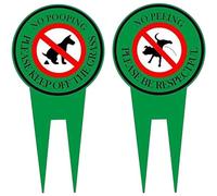 Wudaizhi Panneau Défense de Faire Ses Besoins pour Chien, 1 pièce, Panneau Double Face pour empêcher Le Chien de Faire Ses Besoins ou d'uriner sur la pelouse, avec Piquet.