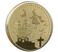 Wudaizhi Pièces Commémoratives d'halloween, Pièce De Défi À Motif De Château De Sorcière, Pièce De Collection Souvenir d'halloween