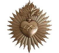 Wudaizhi Plaque Murale Sacré-cœur, Boîte en Forme De Cœur, Support De Prière Ex-voto, Statue Gothique, Sculpture Murale À Suspendre pour Hôtel, Porche, Entrée, Maison