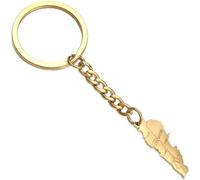 Wudaizhi Porte-clés Drapeau Carte du Liban en Acier Inoxydable, Carte De Pays, Géographie, Accessoires De À Dos De Voiture, Bijoux Cadeau pour Hommes