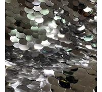 Wudaizhi Tissu De Sirène Argent 1 Yard Tissu Scintillant Tissu Scintillant pour Bricolage De Robe De Soirée Robe De Soirée Tissu À Paillettes pour Le Mariage De La Fête De Noël
