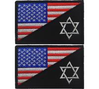 Wudaizhi Us American Israel Flag Patch 2pcs Juif Star of David Tactical Brodery Patch for Hats Backpack Vestes Clothes Team