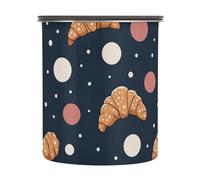 Wudan Boîtes alimentaires en acier inoxydable avec couvercles pour croissants et pois de dessin animé - Pour céréales - Empilable - 900 ml