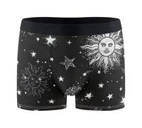Wudan Boxer pour homme - Respirant - Boxer pour la plage, Soleils célestes noirs et blancs, Medium