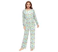 Wudan Cartoon Dinos Ensemble de pyjama 2 pièces chaud pour homme, Dinos de dessin animé, Large