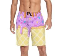 Wudan Cute Ice Cream Purple Pantalon de pyjama doux pour homme avec poches Taille S, Jolie crème glacée violette, X-Large