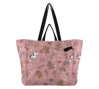 Wudan Grand sac fourre-tout en toile épaisse pour la cuisine, sac d'épicerie pour maman, sac pour homme, kit de livraison de maternité, motif biscuits essentiels