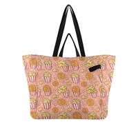 Wudan Grands sacs fourre-tout utilitaires de cuisine, sacs d'épicerie pour maman, sac pour femme, voyage, shopping, week-end, pop-corn Bitcoin rouge