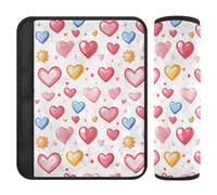 Wudan Lot de 2 coussinets de ceinture de sécurité doux pour la Saint-Valentin et la poussette des enfants