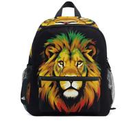Wudan Mini sac à dos à bandoulière pour enfants durable et durable, Rasta Lion jamaïcain, Medium, Décontracté