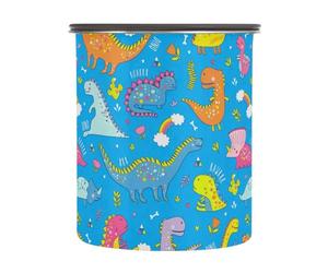 Wudan Récipients alimentaires mignons en forme de dinosaure bleu avec couvercles en acier inoxydable avec ouverture à un bouton pour garde-manger, 900 ml