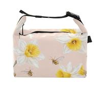 Wudan Sac à déjeuner portable avec motif jonquilles mignonnes pour filles, sac à goûter portable pour les travailleurs du jardinage