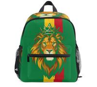 Wudan Sac à dos d'école étanche pour enfants avec clips résistants, Rasta Lion, Medium, Décontracté