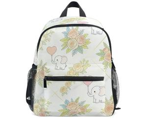 Wudan Sac à dos d'école imperméable pour la sécurité des enfants, Jolis bébés éléphants, Medium, Décontracté