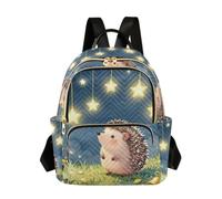Wudan Sac à dos décontracté léger pour femme, Étoiles hérisson, Medium | Sac à dos en polyester résistant à l'eau, 2 poches principales zippées, escapade de w nd