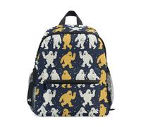 Wudan Sac à dos pour enfant avec poches pour garçons Sac à dos étudiant pour parc d'attractions, Monstres Navy, Medium