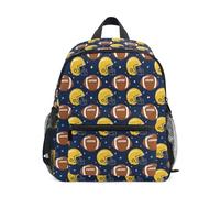 Wudan Sac à dos pour enfants avec sangle de poitrine pour enfants, étudiants, sac à livres pour la maternelle, American Football Stars Navy, Small