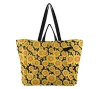 Wudan Sac fourre-tout en toile pour femme, sac d'épicerie pour maman, sac de courses Bitcoin tournesols