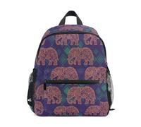 Wudan Sacs à dos pour enfants avec sangle de poitrine pour garçons et filles, sacs à livres pour l'école primaire, Totem éléphant Bohême, Small