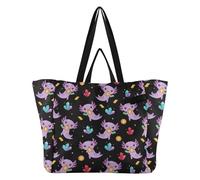 Wudan Sacs fourre-tout en toile avec poignées pour la cuisine, les courses, les mariages, les voyages, le linge de style kawaii, Axolotl Bitcoin, noir