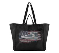 Wudan Sacs fourre-tout en toile légers pour la cuisine, les courses, les courses, le kit de livraison de maternité pour homme, motif drapeau Bitcoin essentiel