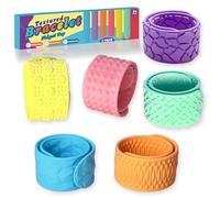 WUDEUI Lot de 6 bracelets sensoriels Slap en silicone texturé pour le stress, l'anxiété, l'autisme, le TDAH, jouets essentiels de voyage en avion pour garçons et filles de 3 ans et plus