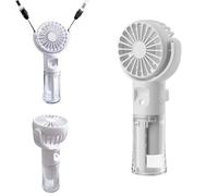 WUDEUI Mini ventilateur portable, brumisateur portable, rechargeable, 4 vitesses réglables, pour l'été, l'extérieur, les voyages, le maquillage, la maison, le bureau, le camping