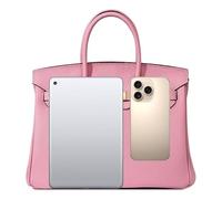 Wudfun Sac fourre-tout en cuir véritable pour femme - Sac à bandoulière Hobo - Imprimé litchi - Grande capacité, Rose, Small