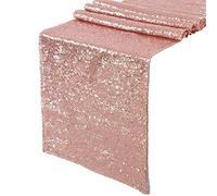 Wudhgslc Chemins de Table Or Rose Paillettes Idéal Mariages Haut 30x275 cm | Ce table élégant déploie une lueur Or Rose, idéal pour mariages et buffets, facile à intégrer à tout décor.