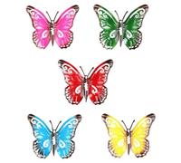 Wudhgslc DÉCOR Papillon MÉTAL 3D Coloré Extérieur et Intérieur Jardin Mur | Papillons métalliques 3D colorés, incroyable détail et revêtement antirouille, fabrication artisanale, parfait mur et jardin