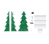 Wudhgslc Kit de Bricolage Sapin de Noël 3D LED Jaune - Idéal Cadeau Noël | Arbre à LED clignotantes à faire soi-même : trois PCB vert s'assemblent en sapin 3D, alimentation USB ou secteur 5V, 33 LED