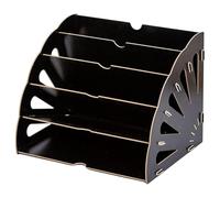 Wudhgslc Organiseur de Dossiers à Secteurs Creux avec 5 Compartiments Noirs | 5 compartiments pour organiser documents, magazines et courrier; dimensions 38x29x4 cm, et transport facile