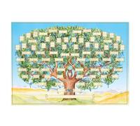 Wudhgslc Tableau d'arbre Généalogique À Remplir - 6 Générations Cadeau | Parfaite décoration murale, ce tableau 40x60 cm sur tissu met en valeur 6 générations et permet des mises à jour faciles.